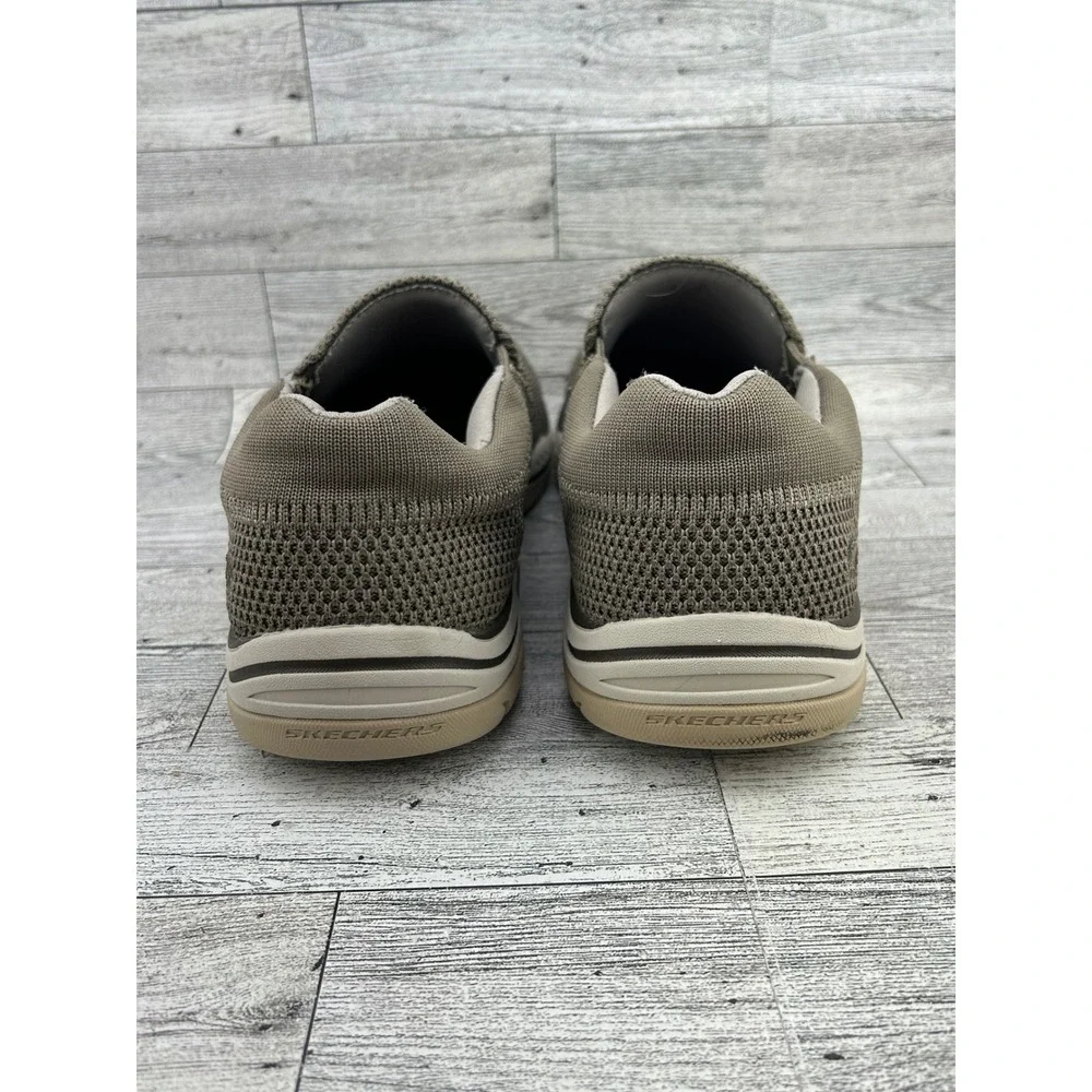 Skechers Relaxed Fit‎ 65086 Men Slip On Loafers Taupe Air Cooled Memory Foam 8.5